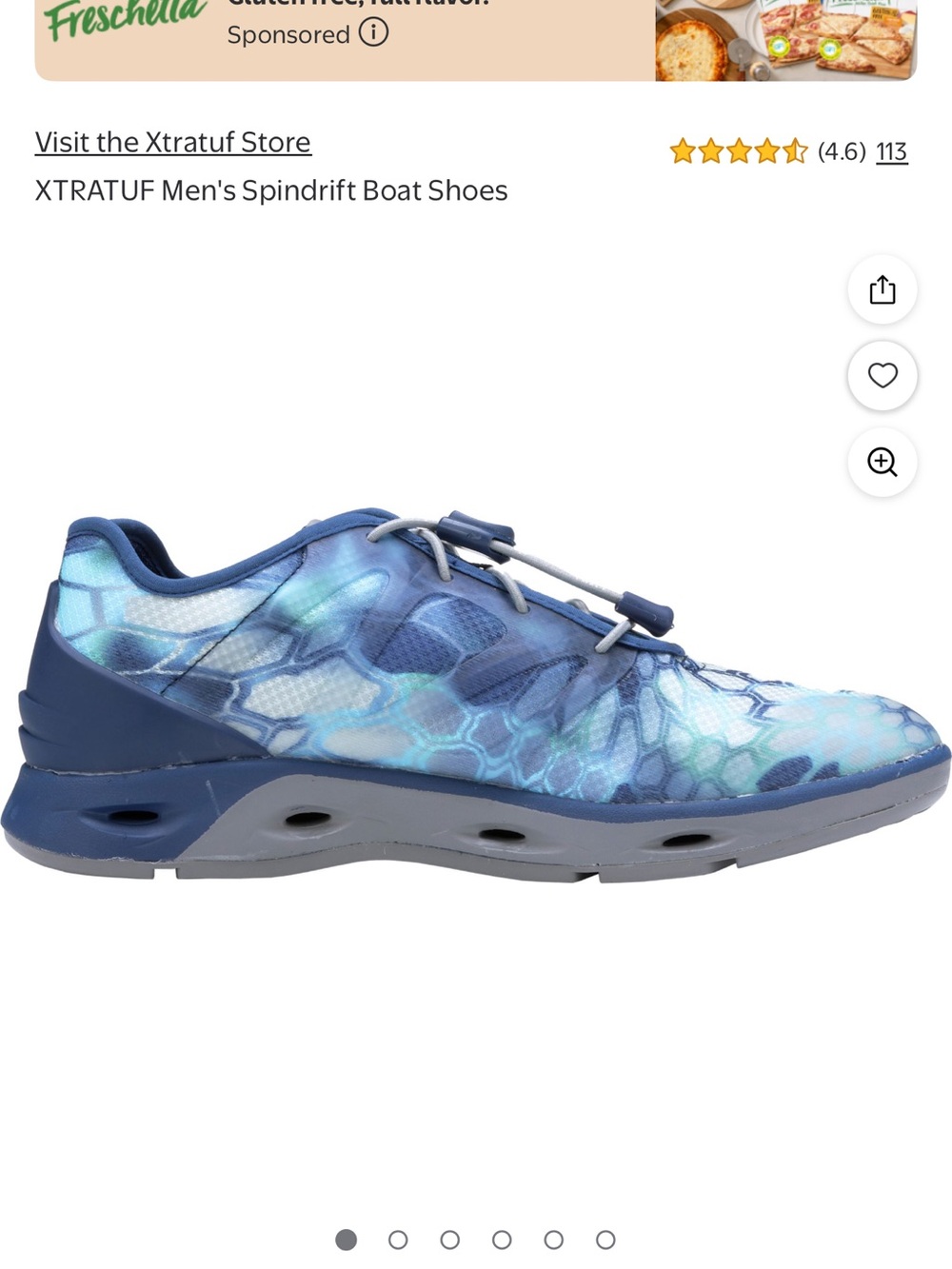 XTRATUF Men’s Blue  Camo Slip-On Boat Shoes sz 8